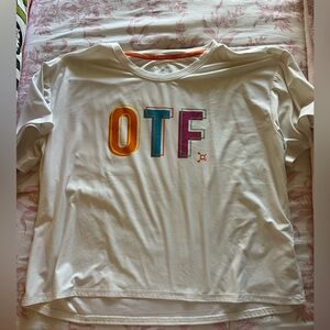 Orange Theory Fitness white athletic crop top women’s size L